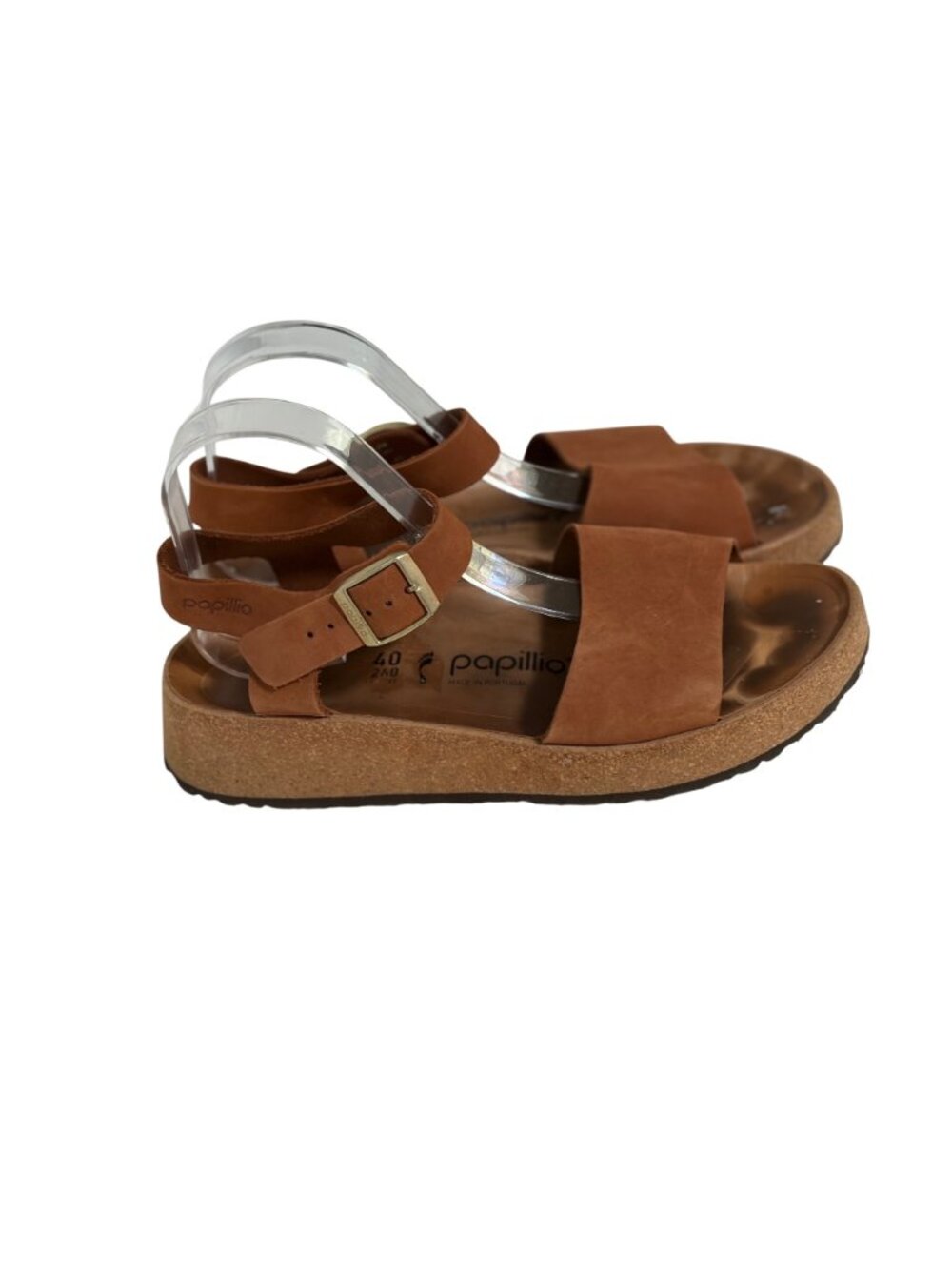Birkenstock Glenda Papillio Womens Size 40 260 9 9.5 Brown Sandals Buckle 2 in h